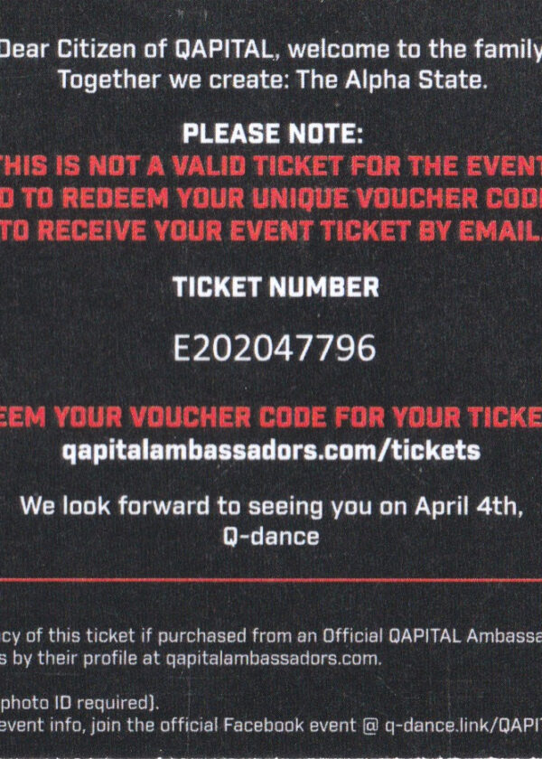 Qapital 04-04-2020 – Ambassador Ticket Back