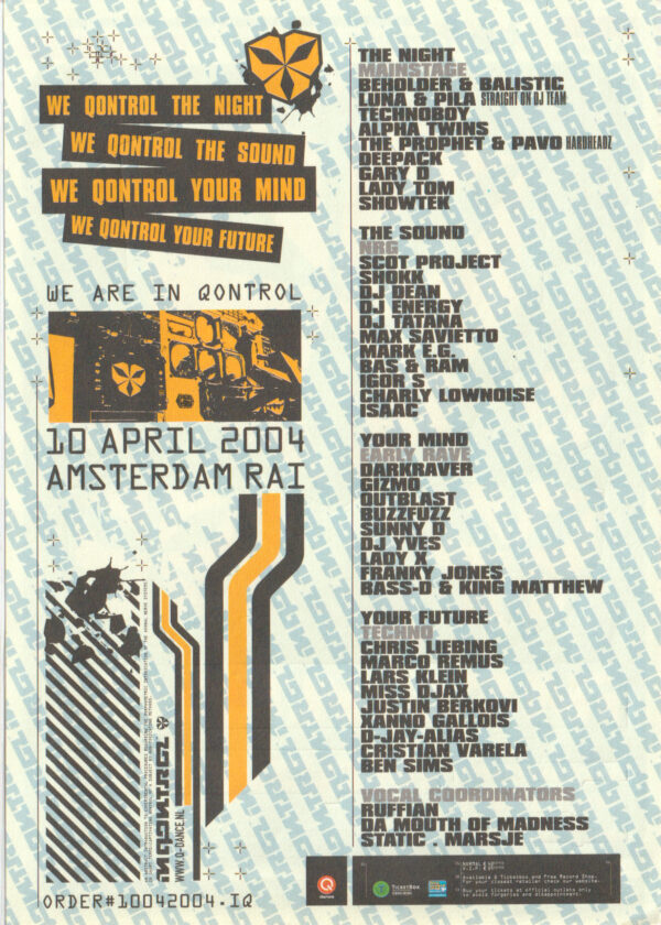 In Qontrol – 10 Apr 2004 – Sticker Flyer back