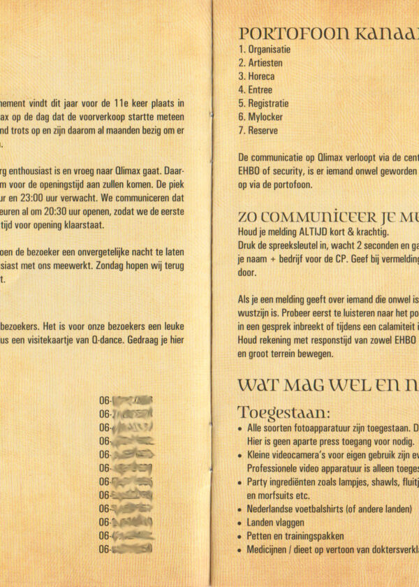 Qlimax – (23-Nov-2013) – Crewbooklet page 1