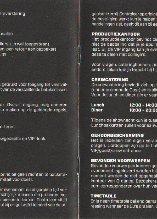 Qlimax 2012 – Fate or Fortune (24-Nov-2012) – Crew Booklet 3